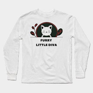 Furry Little Diva Cat Long Sleeve T-Shirt